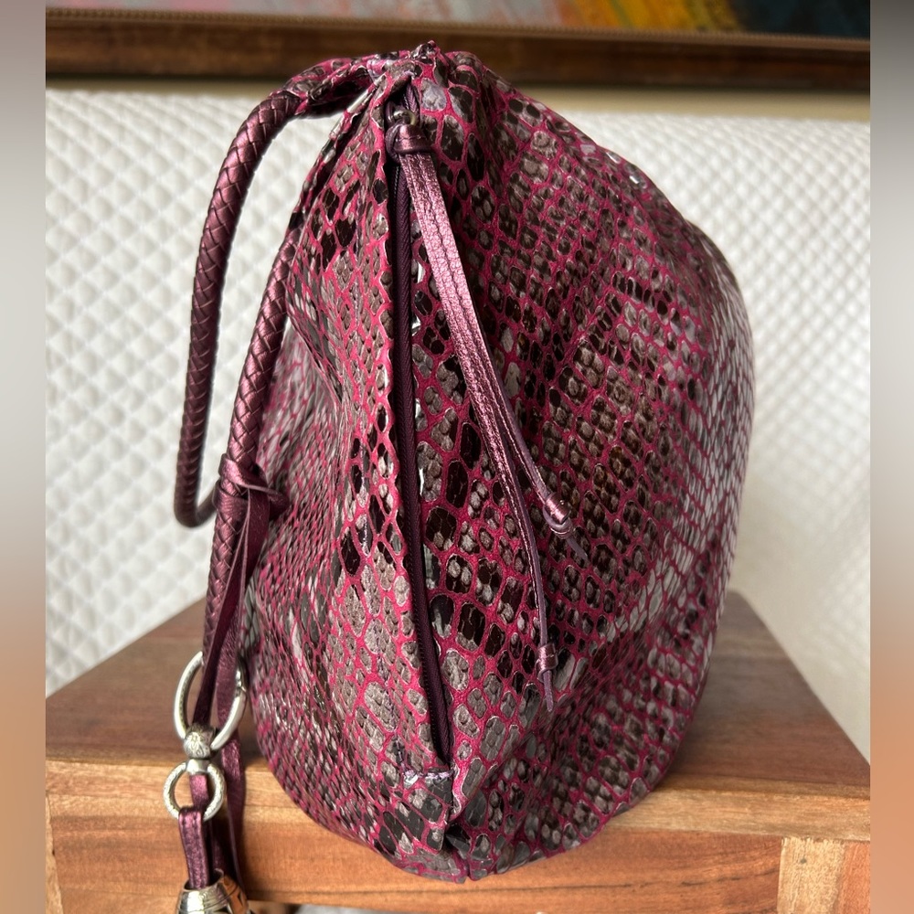 Brighton Purple Python Magnetic Closure Gently Us… - image 5